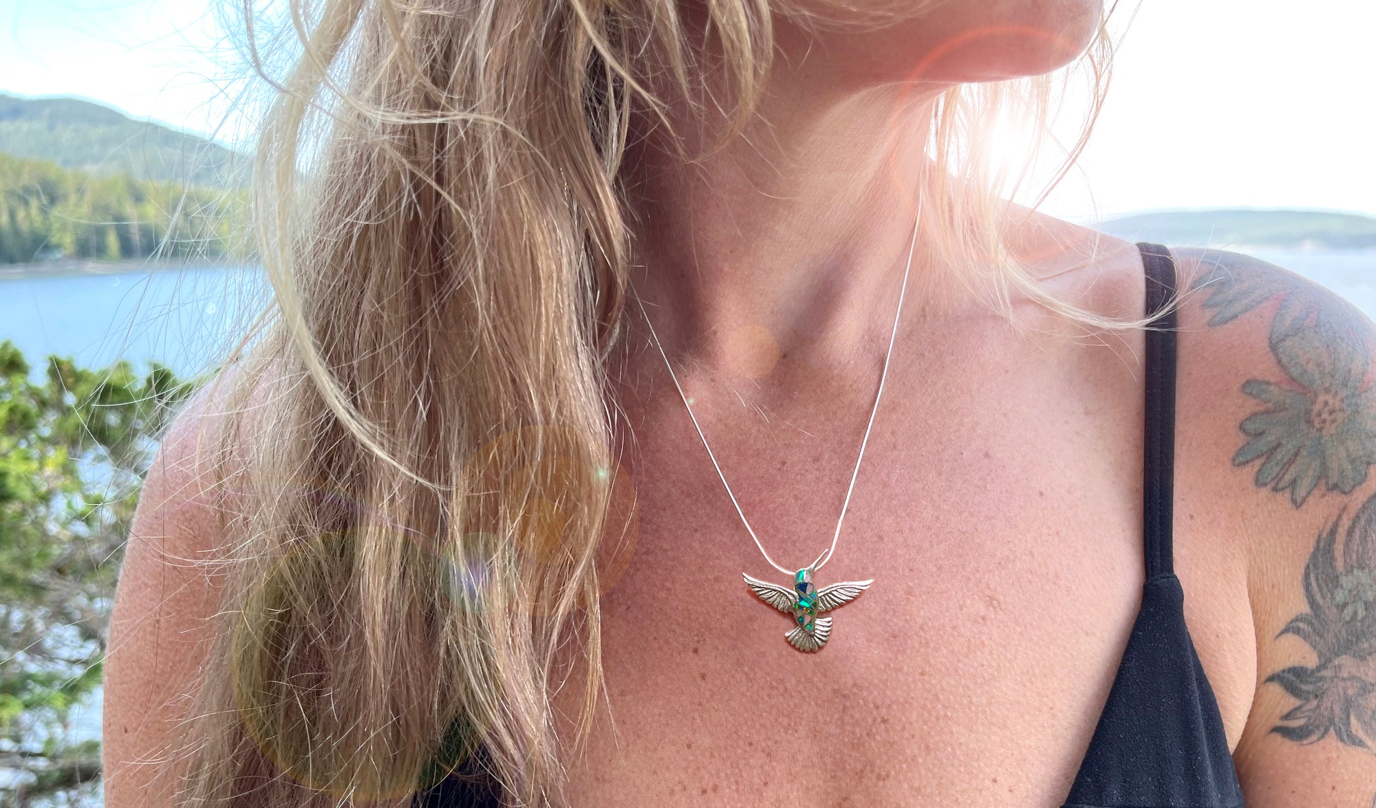 Hummingbird Inlay Necklace - Wanderlust + Wildhearts