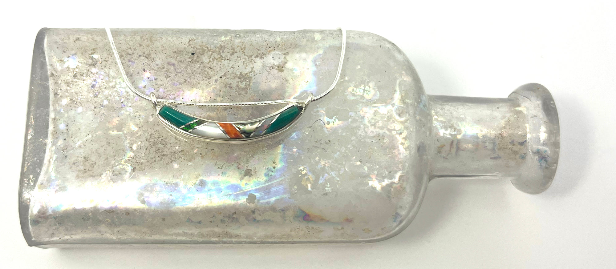 Linear Inlay Crescent Necklace - Wanderlust + Wildhearts