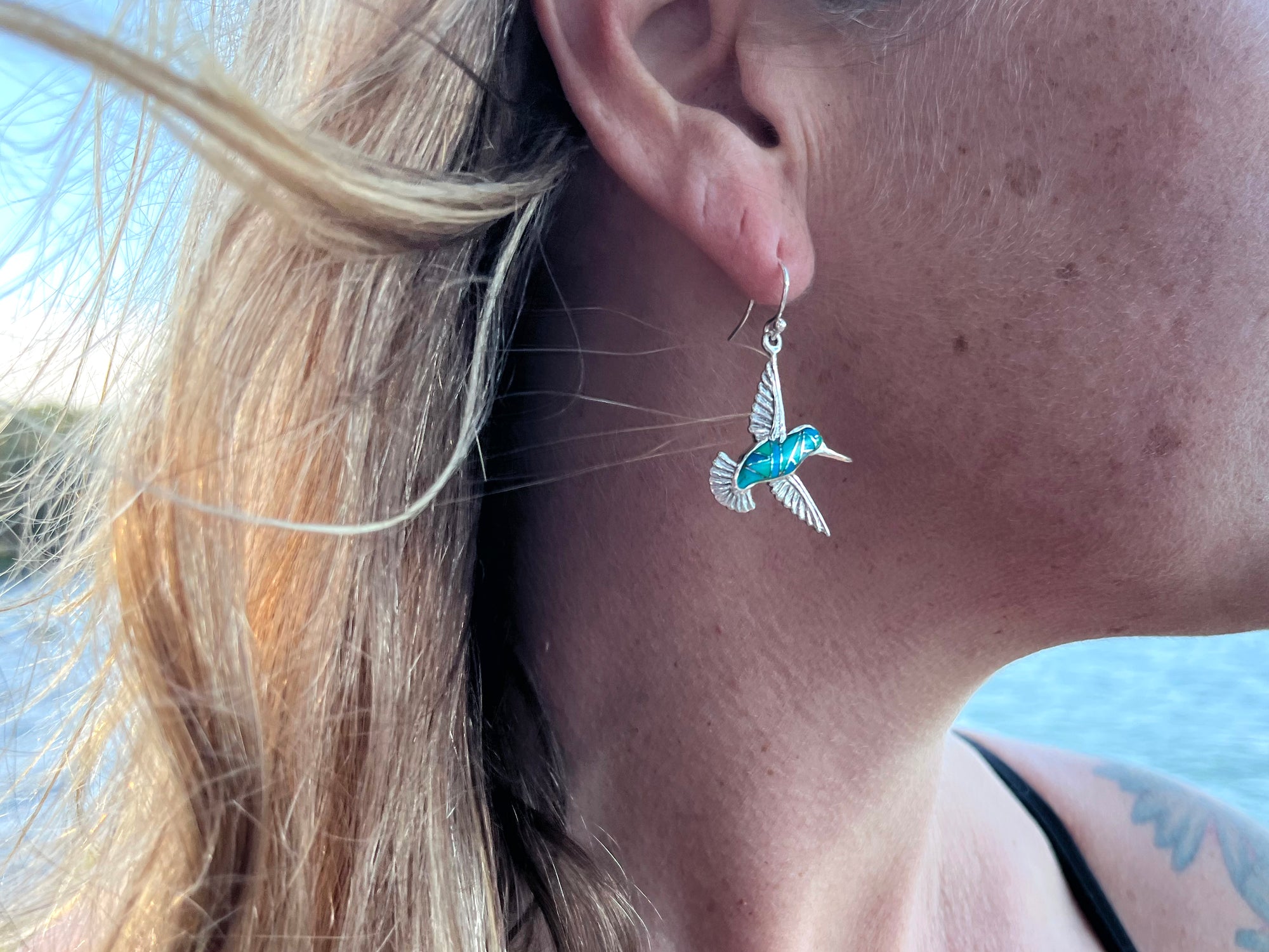Hummingbird Inlay Earrings - Wanderlust + Wildhearts