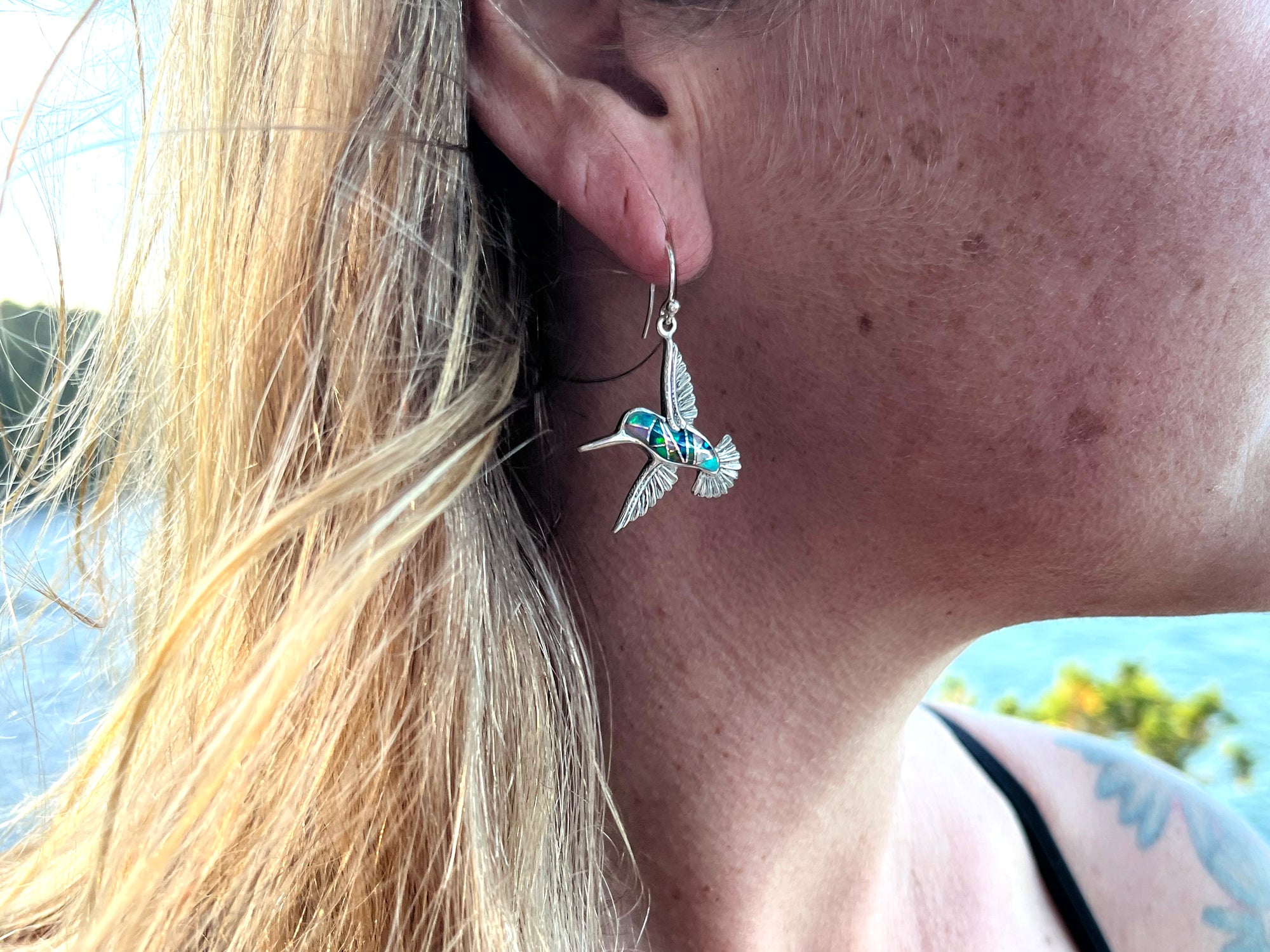 Hummingbird Inlay Earrings - Wanderlust + Wildhearts