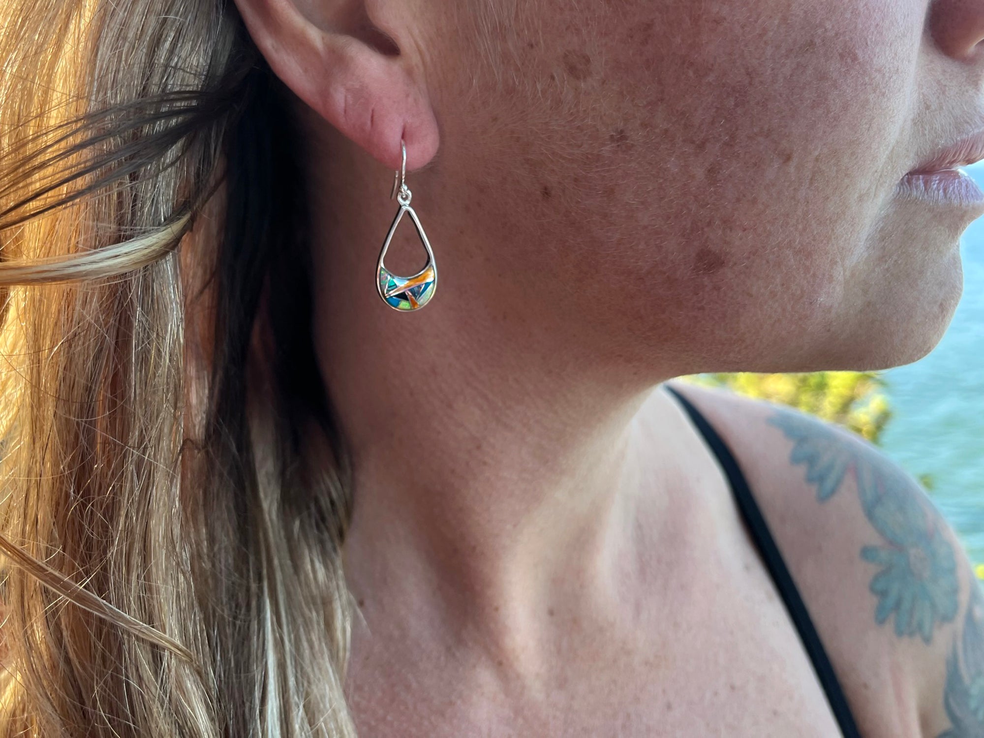 Open Crescent Inlay Earring - Wanderlust + Wildhearts