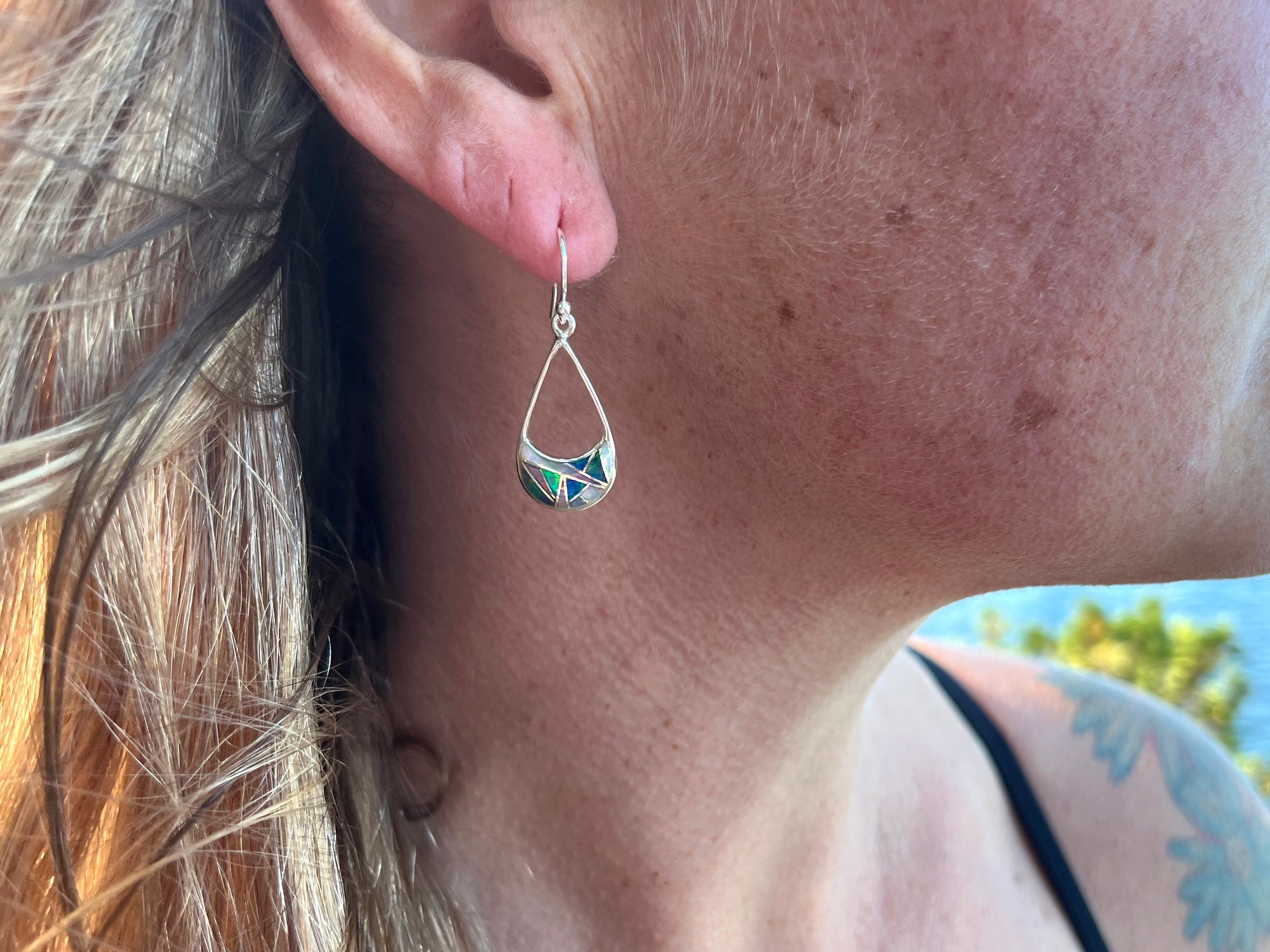 Open Crescent Inlay Earring - Wanderlust + Wildhearts