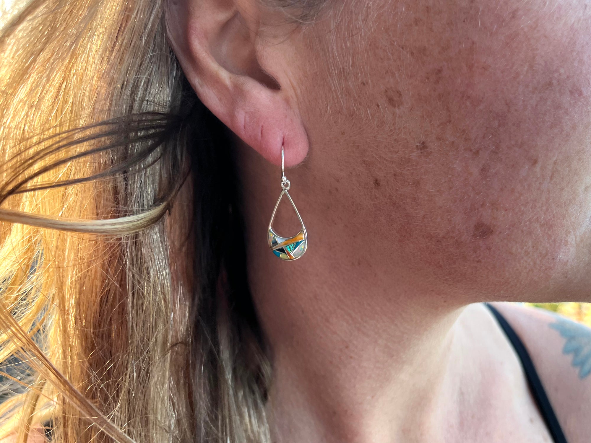 Open Crescent Inlay Earring - Wanderlust + Wildhearts