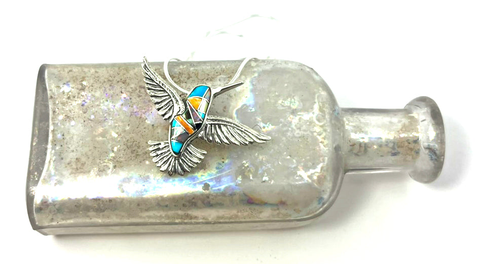 Hummingbird Inlay Necklace - Wanderlust + Wildhearts