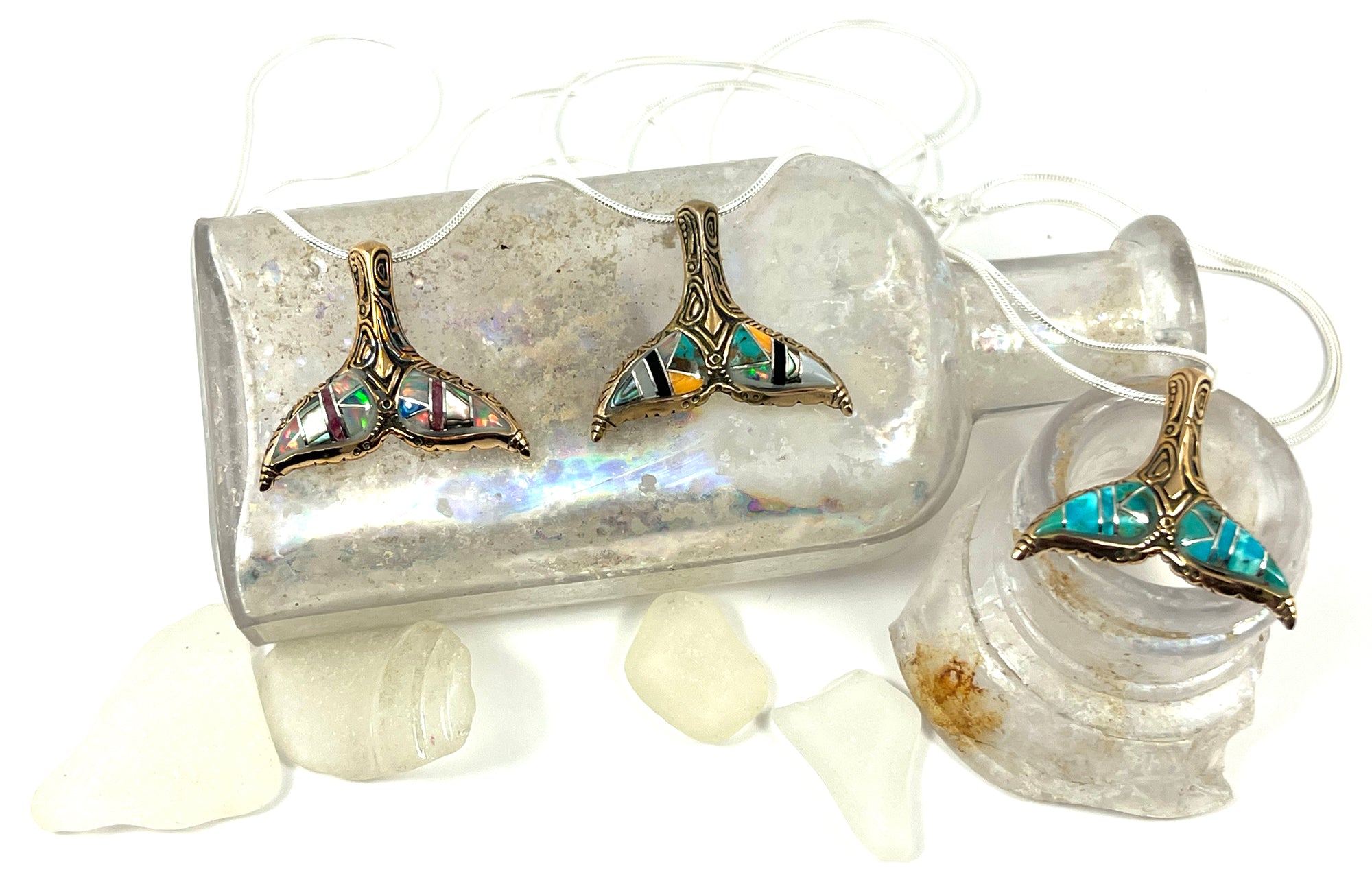 Whale Fluke Necklace- Inlay - Wanderlust + Wildhearts