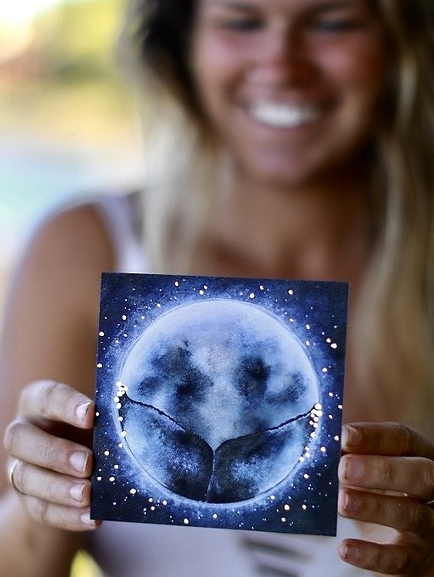 Moontail- Gold Embossed Postcard - Wanderlust + Wildhearts