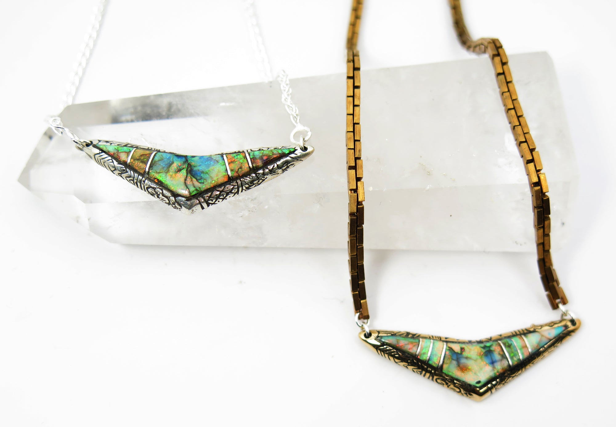 Chevron Inlay Pendant - Wanderlust + Wildhearts