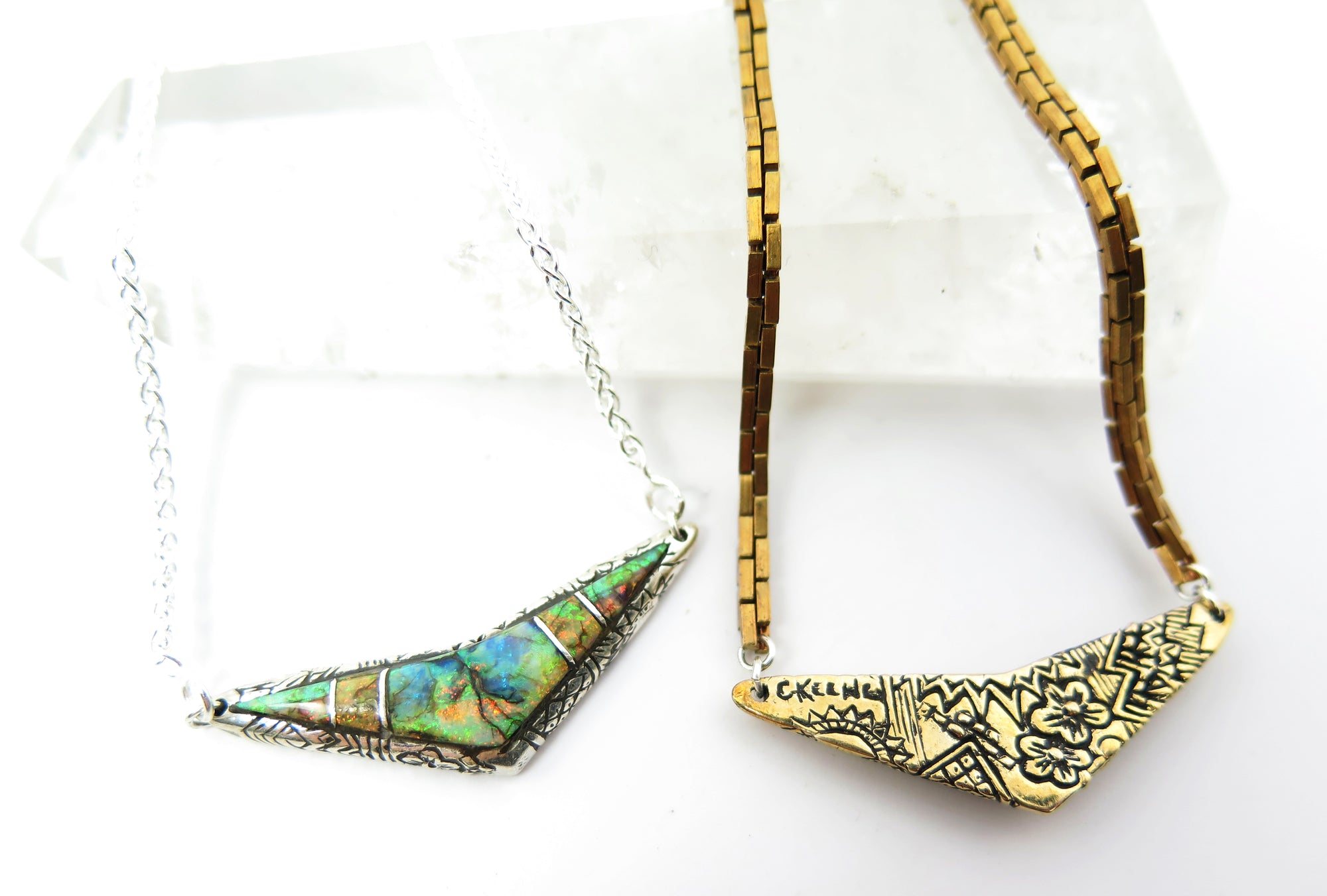 Chevron Inlay Pendant - Wanderlust + Wildhearts