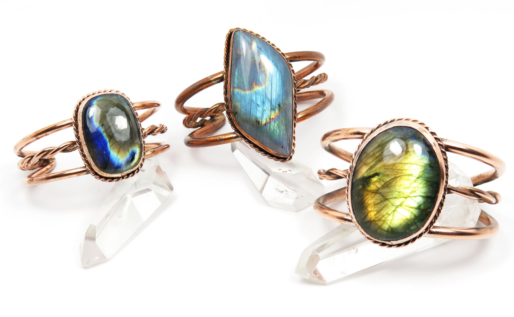 Labradorite and Copper Cuff - Wanderlust + Wildhearts