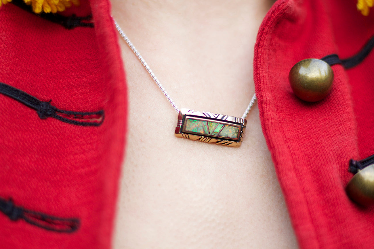 Carved Pinnacle Shadowbox Necklace - Wanderlust + Wildhearts