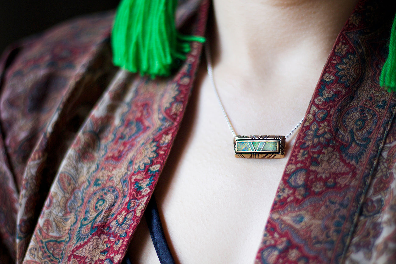 Carved Pinnacle Shadowbox Necklace - Wanderlust + Wildhearts