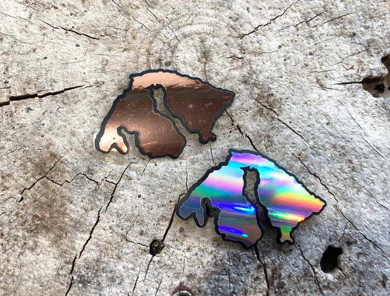 Holographic Orcas Island Sticker - Wanderlust + Wildhearts