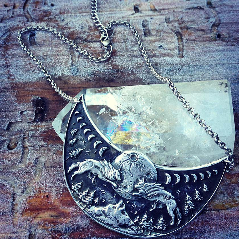 Lunar Cycle Timberline Wolves Necklace - Wanderlust + Wildhearts